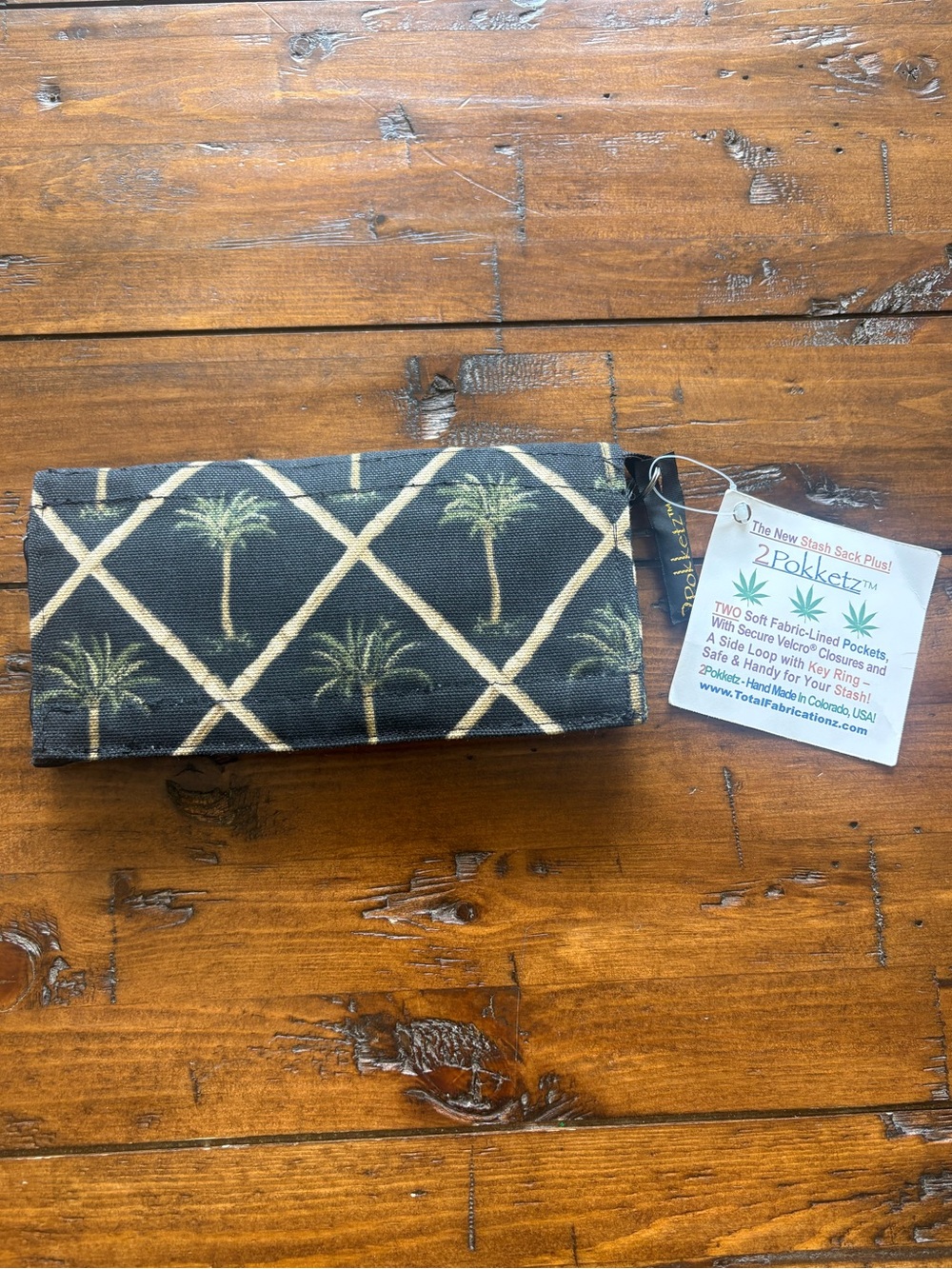 Palm Tree Patterned Fabric Wallet Clutch